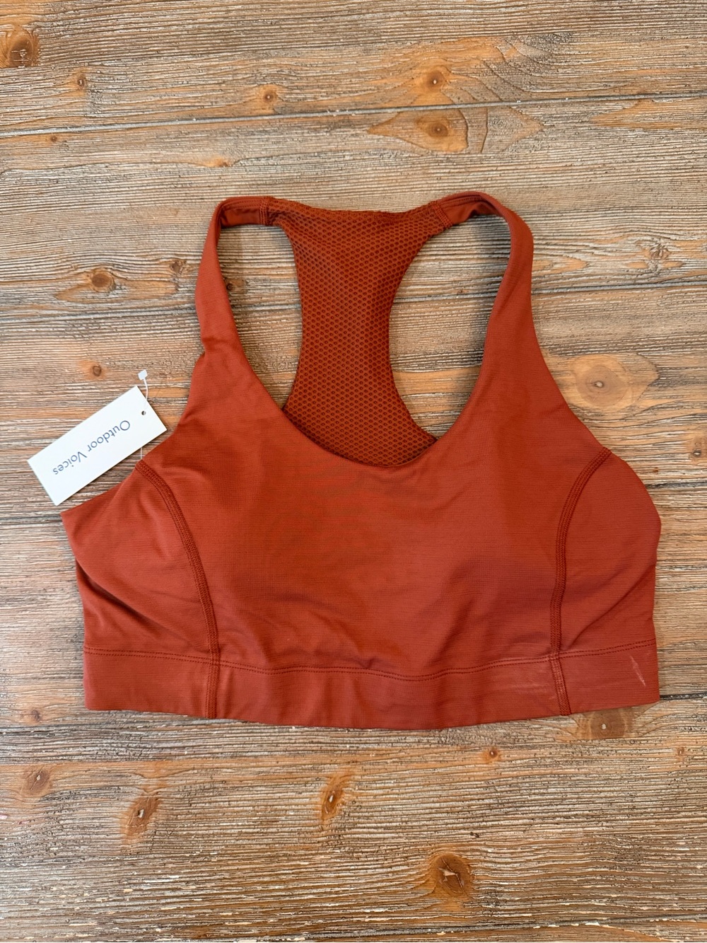 Outdoor Voices Rust-Colored Racerback Sports Bra